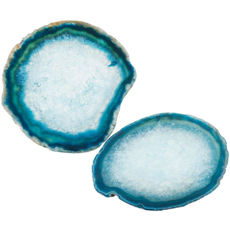 Shanxing Natural Agate Slice Geode Stone Coasters, Sets of 2, Currently priced at £15.49